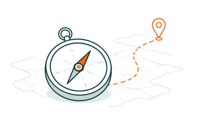 kompas als symbool voor richting bepalen in marketing